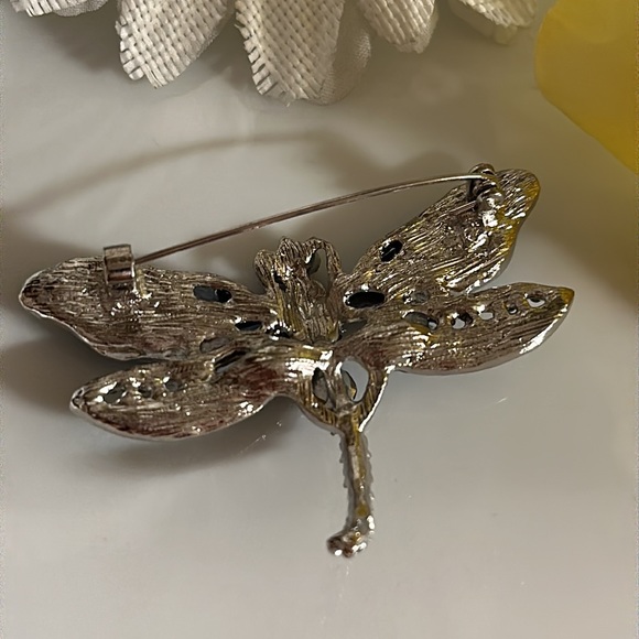 Rhinestones Insect Dragonfly Brooch Pin - Picture 3 of 5